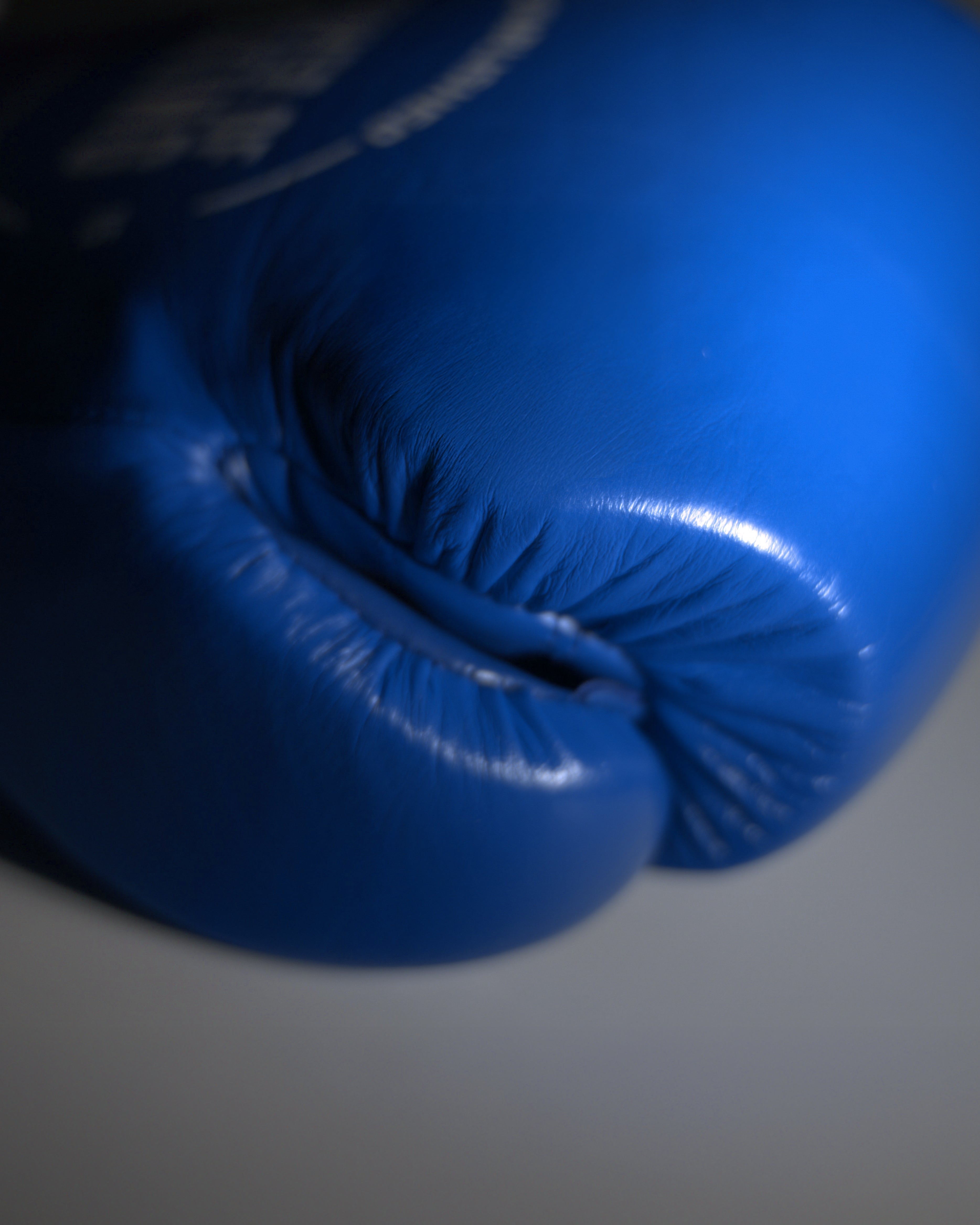 attached thumb loop royal blue boxing gloves